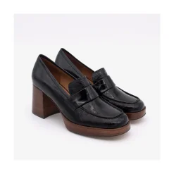 ANGEL ALARCON Gadea - Women S Leather Mocassin With Wood Heel & Platform<Vrouwen Moccasins