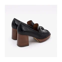 ANGEL ALARCON Gadea - Women S Leather Mocassin With Wood Heel & Platform<Vrouwen Moccasins