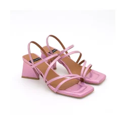 ANGEL ALARCON Guillian - Iridiscence Leather Strappy Sandal With Triangular Heel Design.<Vrouwen Sandals
