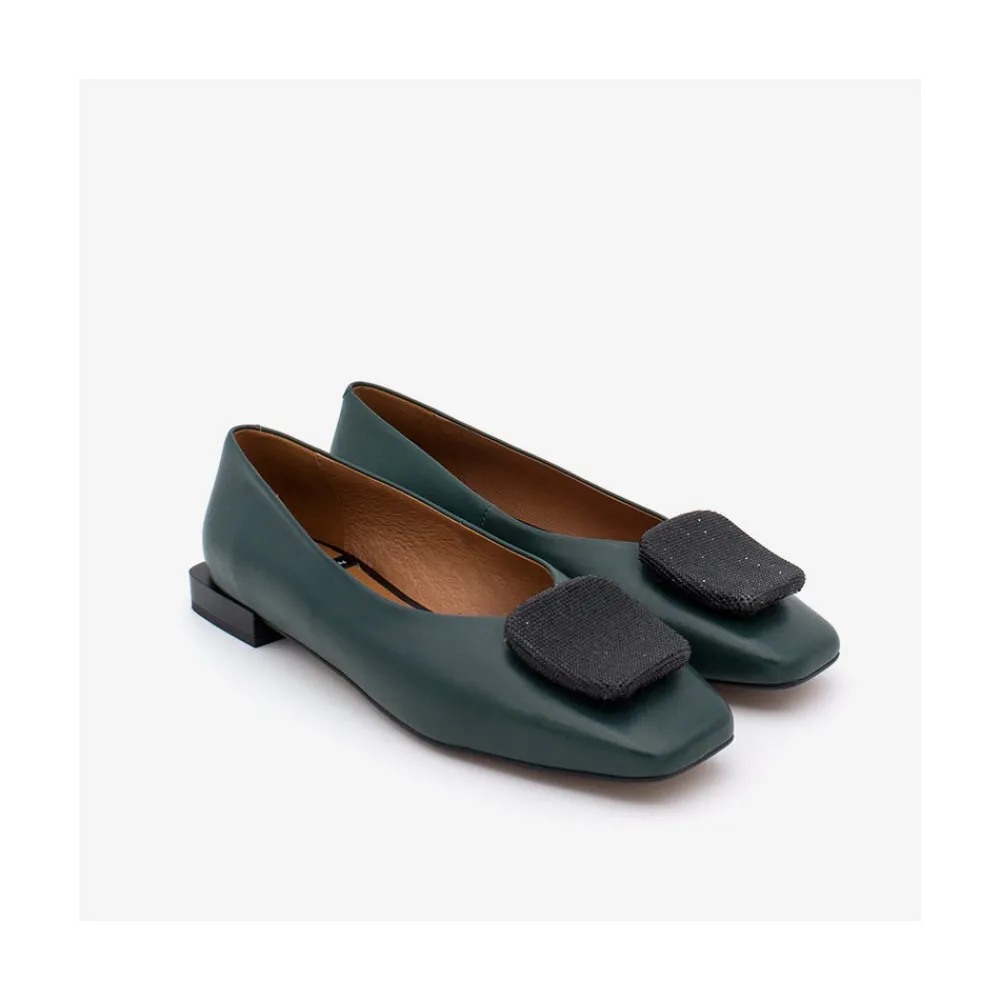 ANGEL ALARCON Haspe - Women S Square-Toed Flat With Jewel Embellishment<Vrouwen Ballerinas