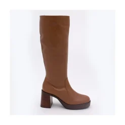 ANGEL ALARCON Imbrulia - Leather Boots With Block Heel & Platform<Vrouwen Last Units