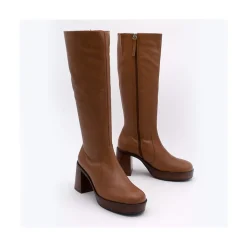 ANGEL ALARCON Imbrulia - Leather Boots With Block Heel & Platform<Vrouwen Last Units