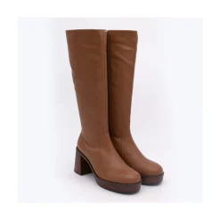 ANGEL ALARCON Imbrulia - Leather Boots With Block Heel & Platform<Vrouwen Last Units
