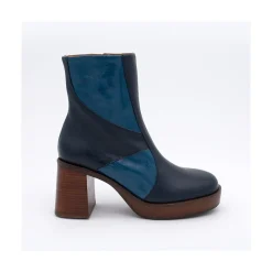ANGEL ALARCON Ingrid - Leather Ankle Boots With Wood Block Heel & Platform<Vrouwen Last Units