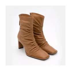 ANGEL ALARCON Janet - Wrinkled Leather Heeled Ankle Boots<Vrouwen Heeled Shoes