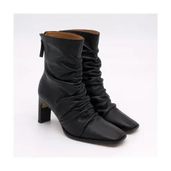 ANGEL ALARCON Janet - Wrinkled Leather Heeled Ankle Boots<Vrouwen Last Units