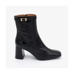 ANGEL ALARCON Jantar - Heeled Shiny Leather Booties With Square Toe & Zipper<Vrouwen Boots And Booties