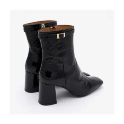 ANGEL ALARCON Jantar - Heeled Shiny Leather Booties With Square Toe & Zipper<Vrouwen Boots And Booties