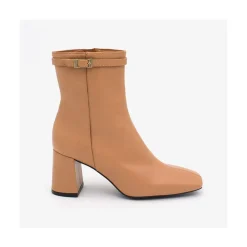 ANGEL ALARCON Jantar - Heeled Shiny Leather Booties With Square Toe & Zipper<Vrouwen Boots And Booties