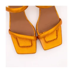 ANGEL ALARCON Jeanette - Metallized Padded Leather Sandal<Vrouwen Last Units