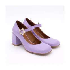 ANGEL ALARCON Jett Flower - Shiny Leather Mary Jane Shoes With Flower Buckle<Vrouwen Mary Jane
