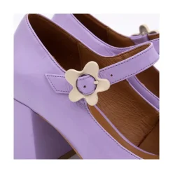 ANGEL ALARCON Jett Flower - Shiny Leather Mary Jane Shoes With Flower Buckle<Vrouwen Mary Jane