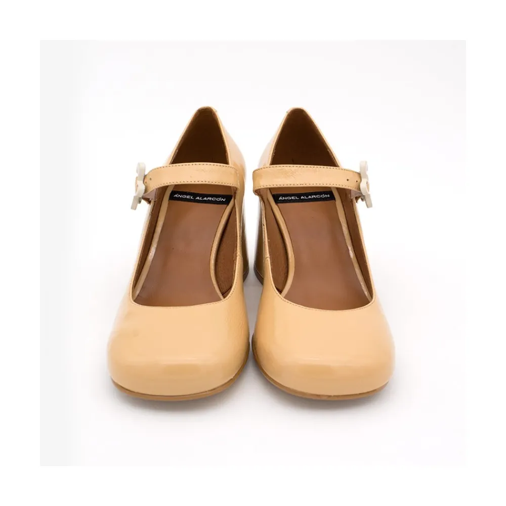 ANGEL ALARCON Jett Flower - Shiny Leather Mary Jane Shoes With Flower Buckle<Vrouwen Mary Jane
