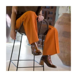 ANGEL ALARCON Jody - Shiny Leather Ankle Boots With Duotone Ornament<Vrouwen Boots And Booties