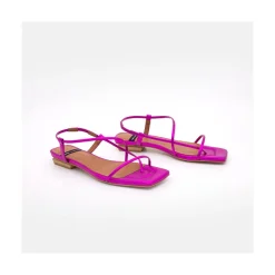 ANGEL ALARCON Julie - Metallized Leather Minimalist Strappy Flat Sandals<Vrouwen Last Units