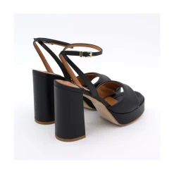 ANGEL ALARCON Kelis - Leather Padded Ankle Strap Sandals With Block Heel & Platform<Vrouwen Sandals