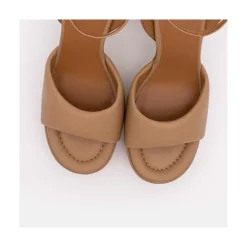 ANGEL ALARCON Kelis - Leather Padded Ankle Strap Sandals With Block Heel & Platform<Vrouwen Sandals