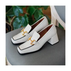 ANGEL ALARCON Kiski - Leather Block Heel Women S Moccasin<Vrouwen Last Units