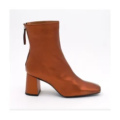 ANGEL ALARCON Lauryn - Leather Ankle Boots With A Metallic Ornament<Vrouwen Metallized Shoes