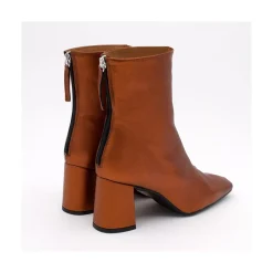 ANGEL ALARCON Lauryn - Leather Ankle Boots With A Metallic Ornament<Vrouwen Metallized Shoes