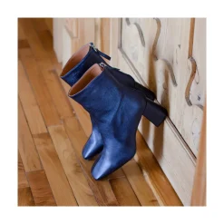 ANGEL ALARCON Lauryn - Leather Ankle Boots With A Metallic Ornament<Vrouwen Metallized Shoes