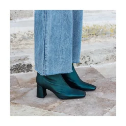 ANGEL ALARCON Lauryn - Leather Ankle Boots With A Metallic Ornament<Vrouwen Metallized Shoes