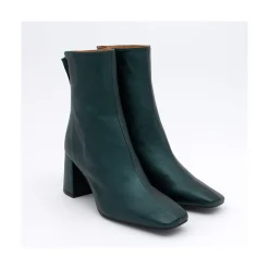 ANGEL ALARCON Lauryn - Leather Ankle Boots With A Metallic Ornament<Vrouwen Metallized Shoes