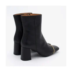 ANGEL ALARCON Lesley - Heeled Leather Booties With Square Toe & Zipper<Vrouwen Heeled Shoes