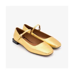 ANGEL ALARCON Lynn - Shiny Leather Mary Jane Shoes With Square Toe<Vrouwen Metallized Shoes