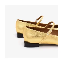 ANGEL ALARCON Lynn - Shiny Leather Mary Jane Shoes With Square Toe<Vrouwen Metallized Shoes