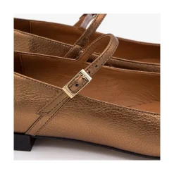 ANGEL ALARCON Lynn - Shiny Leather Mary Jane Shoes With Square Toe<Vrouwen Metallized Shoes