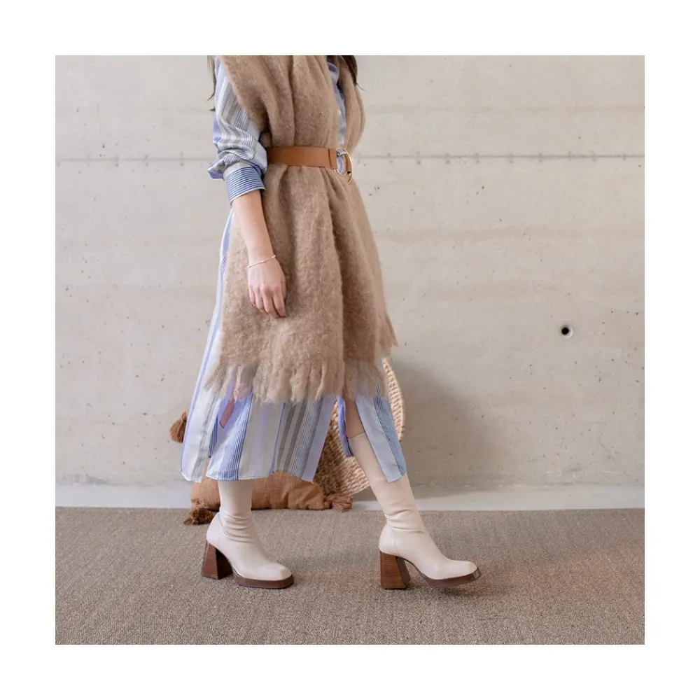 ANGEL ALARCON Managua - Elastic Sock-Type Boots With High Geometric Heels<Vrouwen Boots And Booties
