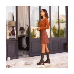 ANGEL ALARCON Managua - Elastic Sock-Type Boots With High Geometric Heels<Vrouwen Boots And Booties
