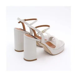ANGEL ALARCON Mandy - Leather Foamed Sandals With Platform & High Heels<Vrouwen Sandals