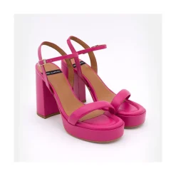 ANGEL ALARCON Mandy - Leather Foamed Sandals With Platform & High Heels<Vrouwen Sandals