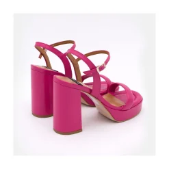 ANGEL ALARCON Mandy - Leather Foamed Sandals With Platform & High Heels<Vrouwen Sandals
