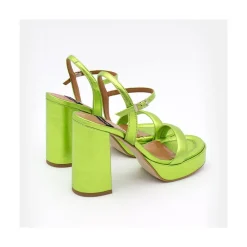 ANGEL ALARCON Mandy - Leather Sandals With Platform & High Heels<Vrouwen Metallized Shoes