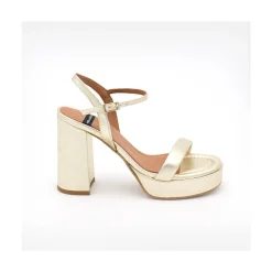 ANGEL ALARCON Mandy - Leather Sandals With Platform & High Heels<Vrouwen Metallized Shoes