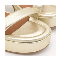 ANGEL ALARCON Mandy - Leather Sandals With Platform & High Heels<Vrouwen Metallized Shoes