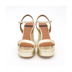 ANGEL ALARCON Mandy - Leather Sandals With Platform & High Heels<Vrouwen Metallized Shoes
