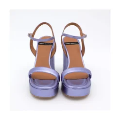 ANGEL ALARCON Mandy - Leather Sandals With Platform & High Heels<Vrouwen Metallized Shoes