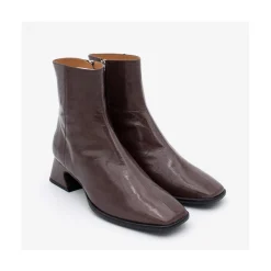 ANGEL ALARCON Masha - Comfortable Shiny Leather Woman Booties With Low Heel<Vrouwen Boots And Booties