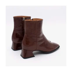 ANGEL ALARCON Masha - Comfortable Shiny Leather Woman Booties With Low Heel<Vrouwen Boots And Booties