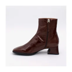 ANGEL ALARCON Masha - Comfortable Shiny Leather Woman Booties With Low Heel<Vrouwen Boots And Booties