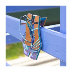 ANGEL ALARCON Mazzy - Iridescence Strappy Sandal With Triangular Heel Design.<Vrouwen Sandals