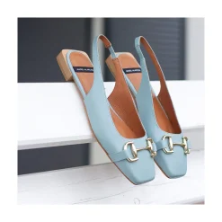ANGEL ALARCON Michelle - Slingback Flat Shoe With Metallic Ornament<Vrouwen Ballerinas