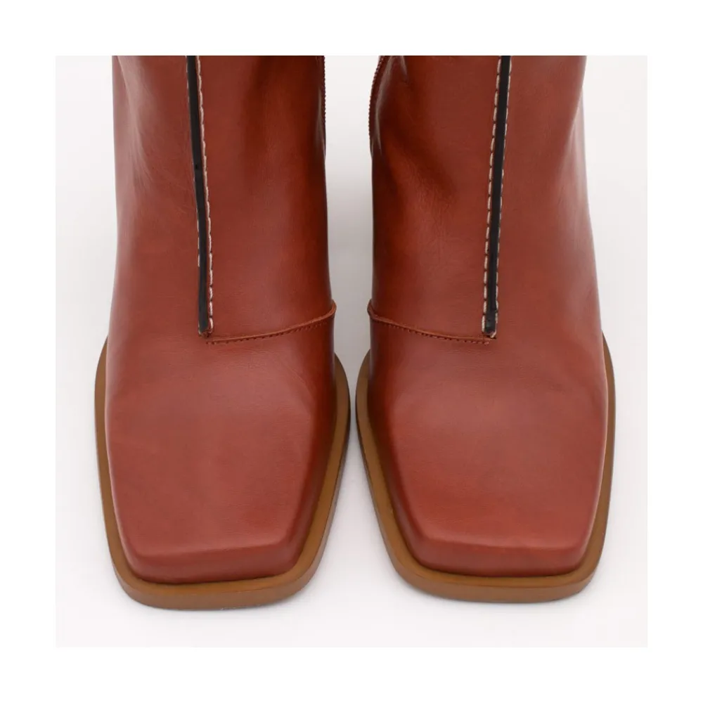 ANGEL ALARCON Motagua - Leather Women S Boots With Block Heel<Vrouwen Last Units