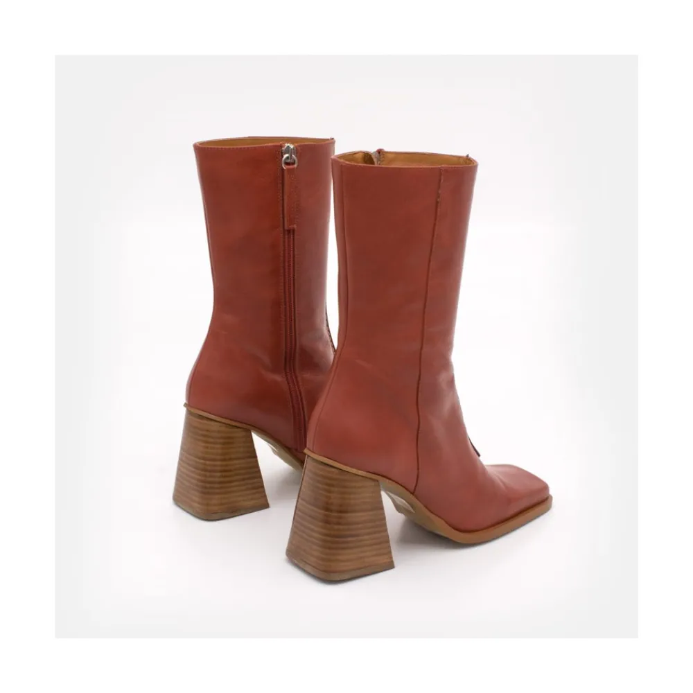ANGEL ALARCON Motagua - Leather Women S Boots With Block Heel<Vrouwen Last Units