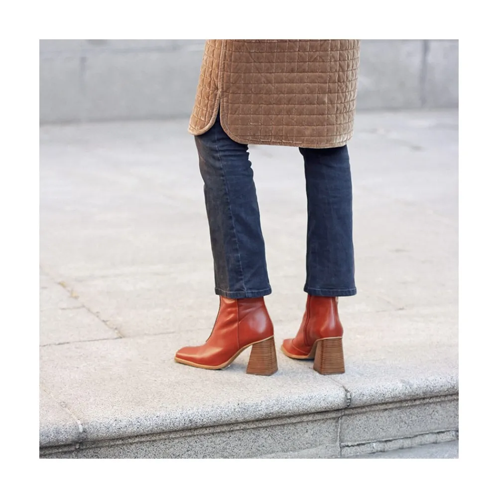 ANGEL ALARCON Motagua - Leather Women S Boots With Block Heel<Vrouwen Last Units