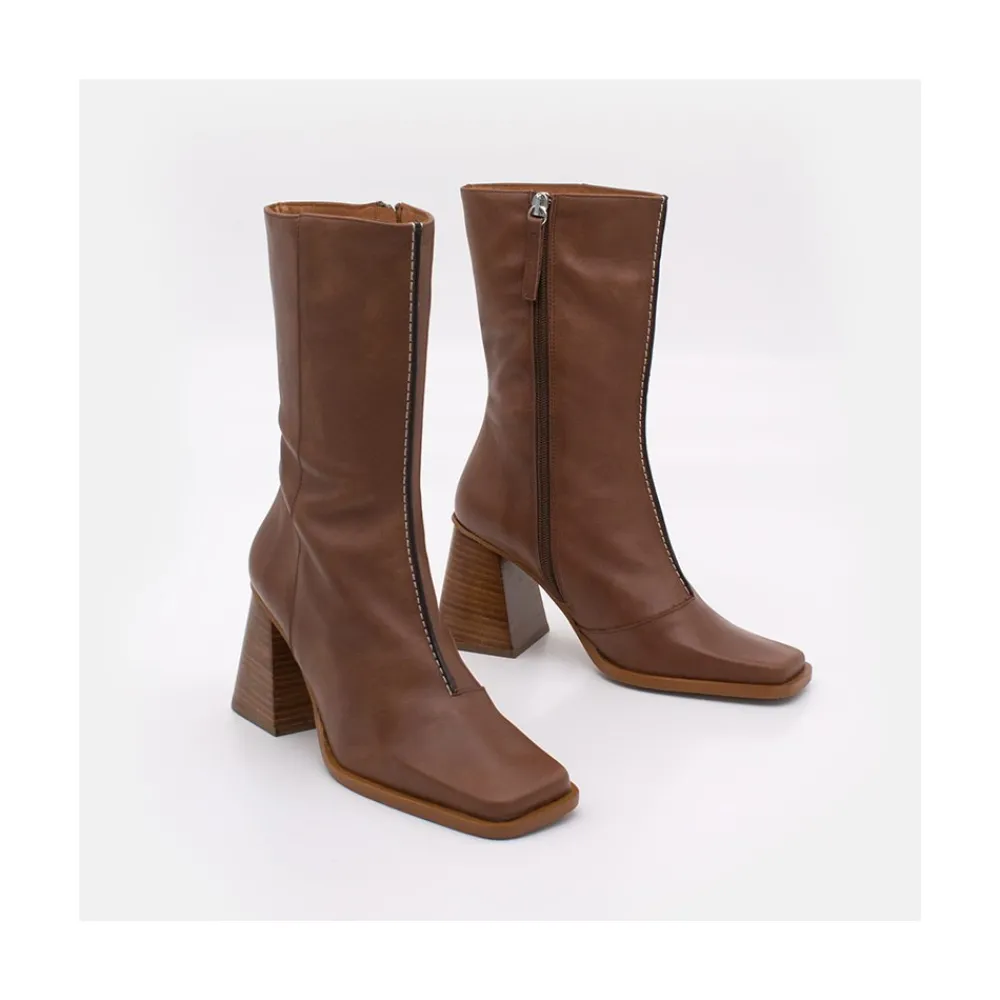 ANGEL ALARCON Motagua - Leather Women S Boots With Block Heel<Vrouwen Last Units